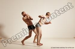 Underwear Martial art Man - Man White Moving poses Athletic Short Blond Dynamic poses Academic